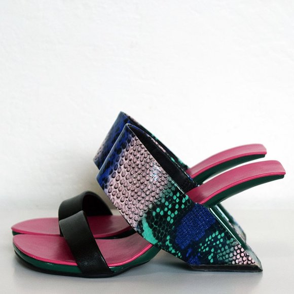 NEW High Heels Sandal Snake Print - Picture 4 of 11